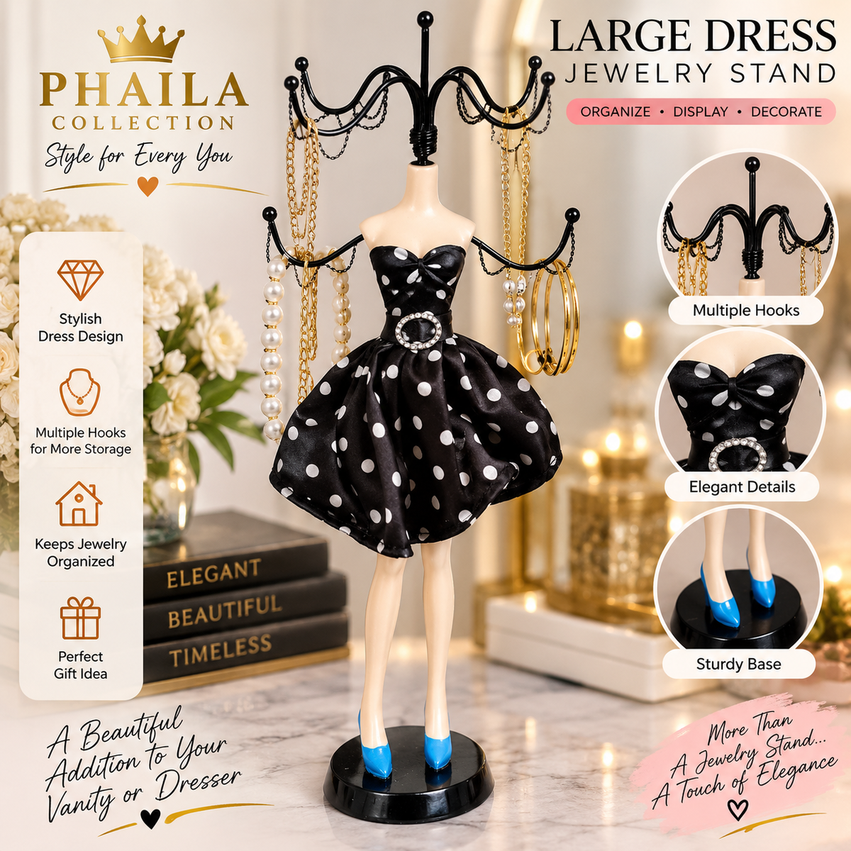 Phaila Collection Large Dress Jewelry Stand