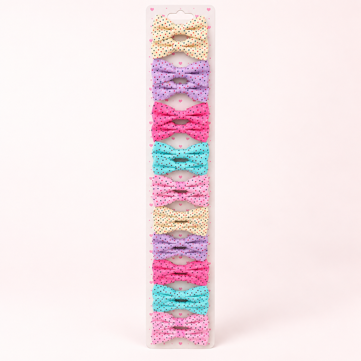 Girls Polka Dot Bow Hair Clips 20- Piece Set