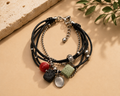 Unisex Black Multicolor Layered Charm Bracelet-Phaila Collection