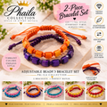 2-Piece Adjustable Beaded Bracelet Set-Phaila Collection