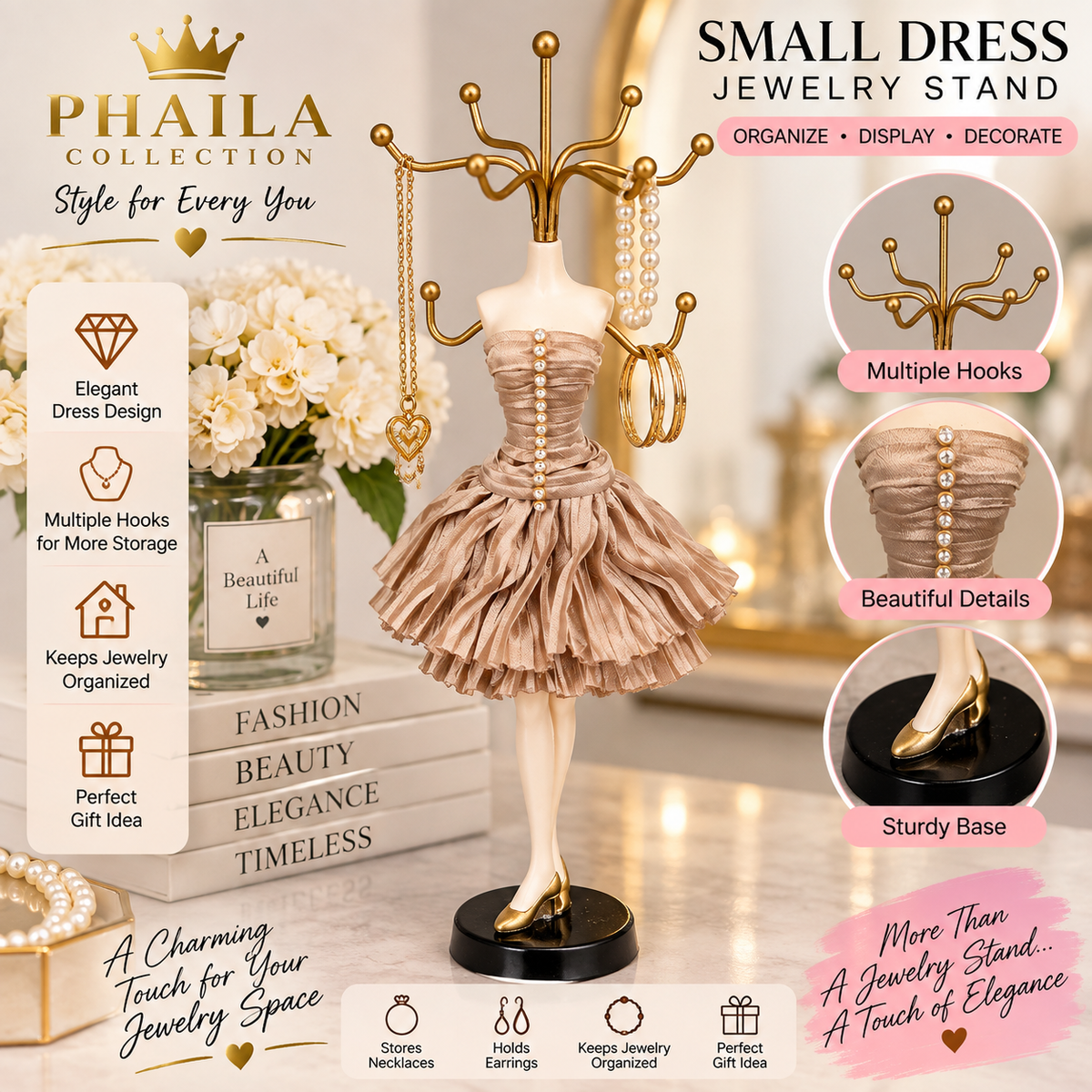 Phaila Collection Small Dress Jewelry Stand