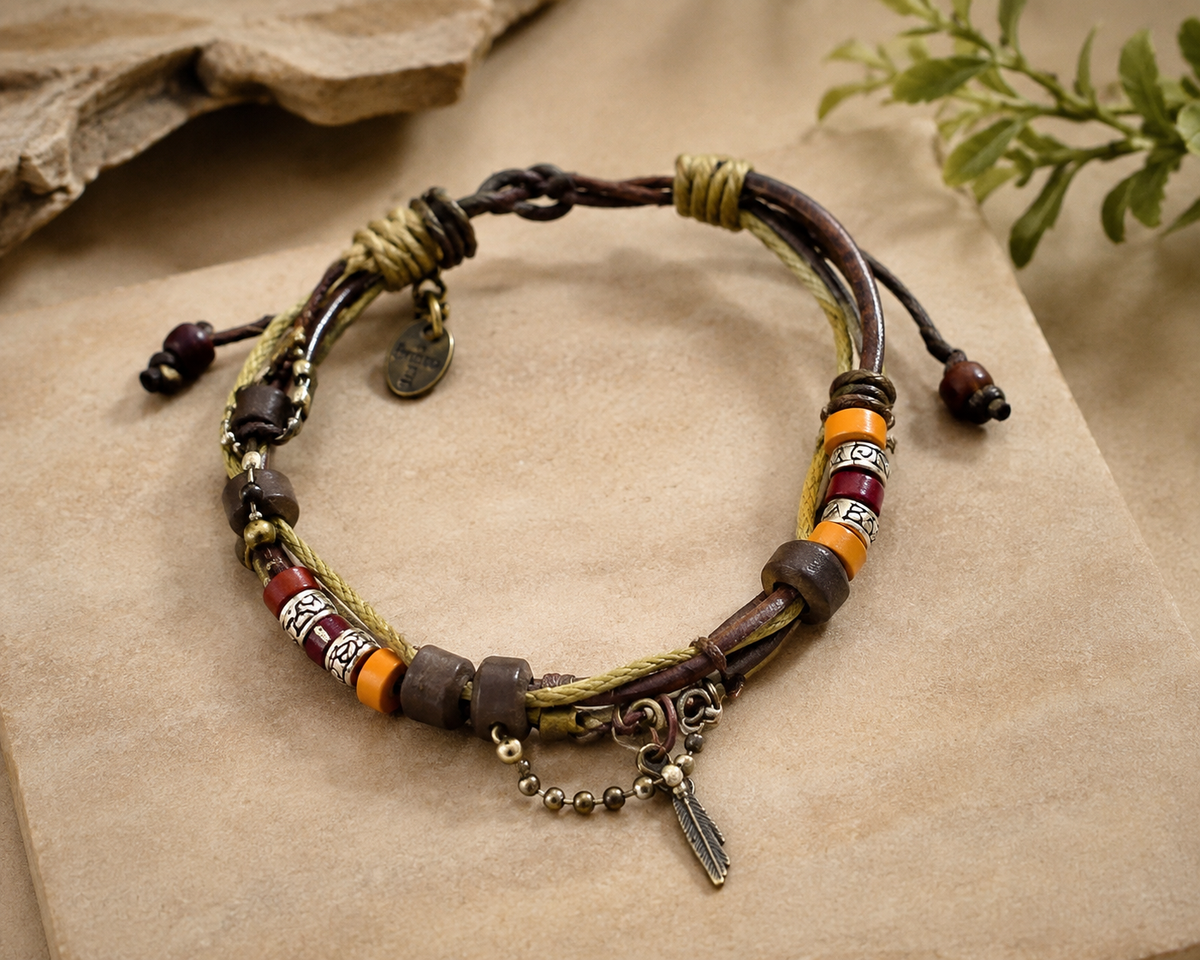 Unisex Multicolor Layered Charm Bracelet-Phaila Collection