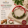 Unisex Red & Green Adjustable Beaded Cord Bracelet-Phaila Collection