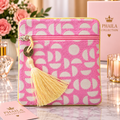 Phaila Collection Pink Pattern Tassel Pouch