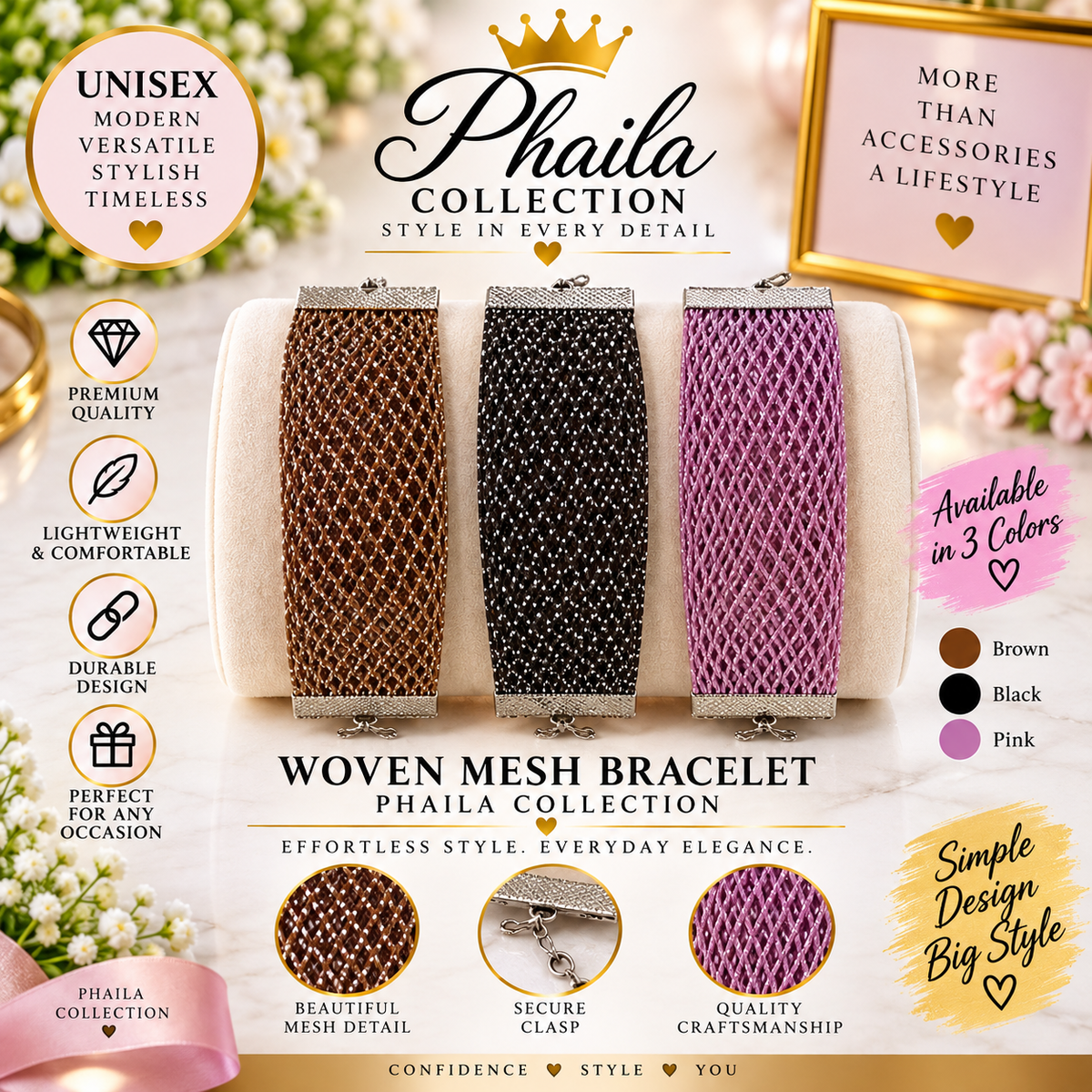 Unisex Woven Mesh Bracelet-Phaila Collection