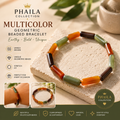 Unisex Multicolor Rectangle Beaded Bracelet-Phaila Collection