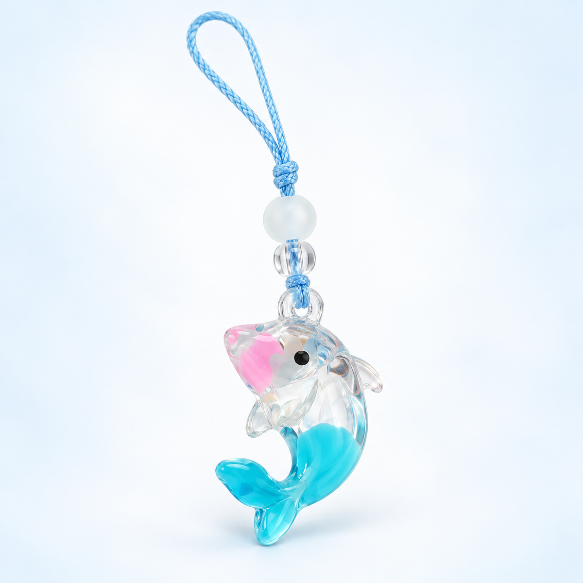 Blue And Pink Dolphin Phone Charm Strap